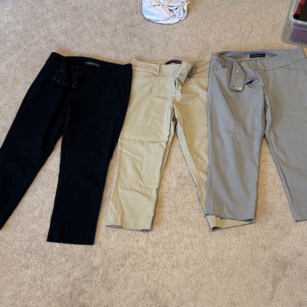 The Limited Women's Capris Trio in Black, Tan, and Gray